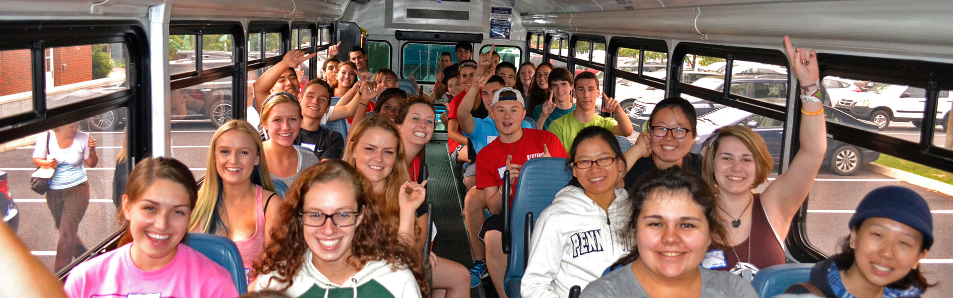 Bus with students going to TOTEMS