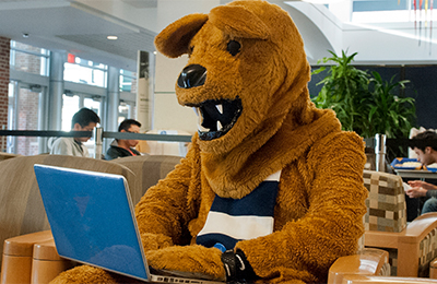 Nittany Lion on computer